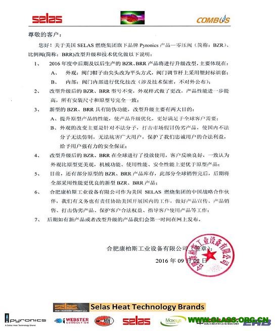 关于SELAS产品改型说明（网站上的）(1)